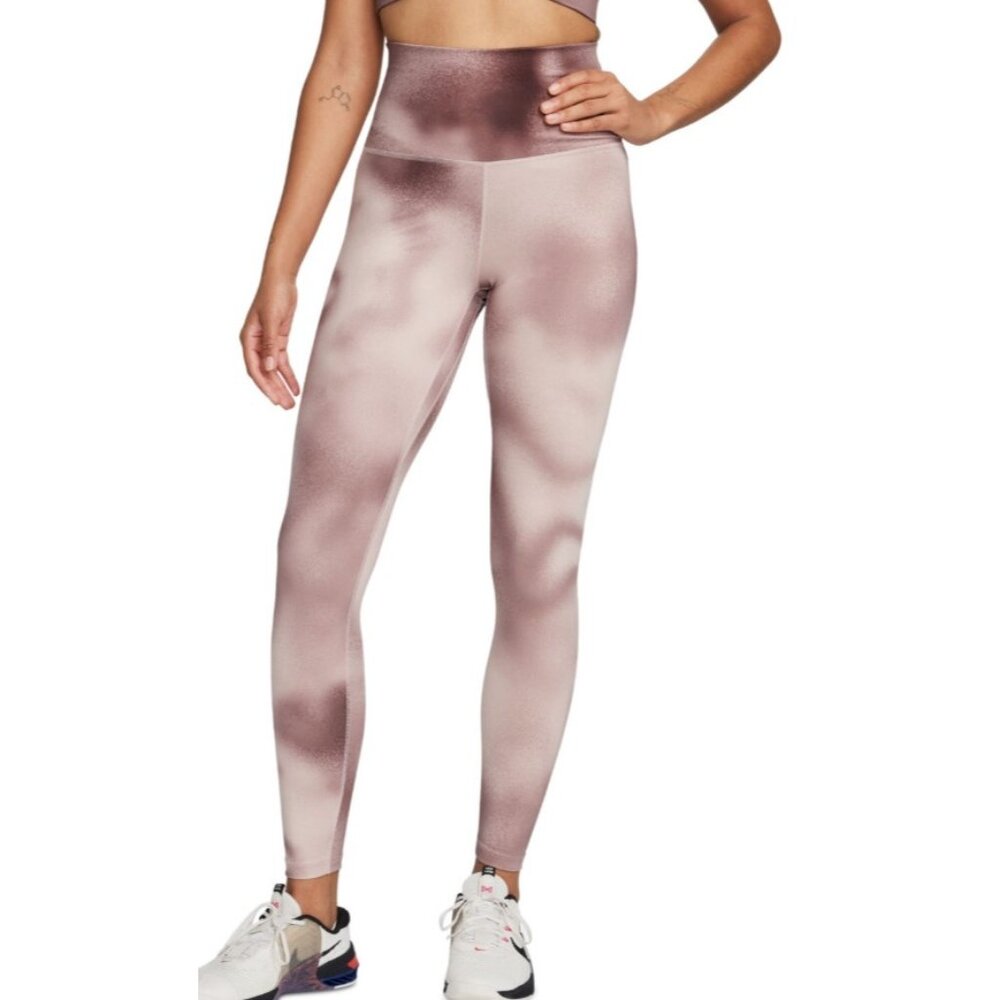 NIKE Womens Dri-FIT One High-Rise Full Length Printed Leggings Size XS in Mauve